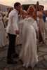 Front view of Milla Nova Amphitrite strapless satin bridal gown with pleated skirt