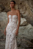 Close-up of Claire strapless lace corset wedding gown