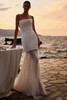 Front view of Milla Nova Esme mini wedding dress with sequin underskirt