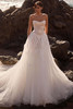 Front view of Milla Nova Evalisse lace A-line wedding dress