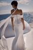 Back view of Floriane satin fit-and-flare wedding skirt
