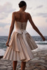 Back view of Gisella pleated asymmetrical mini bridal skirt
