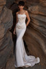 Front view of Milla Nova Gisella beaded satin corset with fit-and-flare skirt