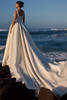Back view of Hilana wedding dress with dramatic train
