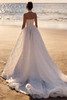 Back view of Monica ball gown with flowing lace train