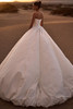 Back view of Noir wedding dress with voluminous train