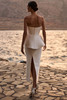 Back view of Rosalia Mikado bridal corset with matching midi skirt