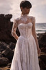 Close-up of Selvianne sweetheart corset and lace turtleneck bolero