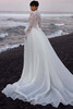 Back view of Soreya wedding dress with buttoned lace back and sweeping train