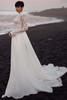 Front view of Milla Nova Soreya high-neck lace wedding dress with organza skirt