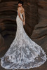 Back view of Theodora without detachable floral lace train