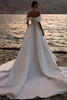 Back view of Valora dress with sweeping train