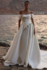 Front view of Milla Nova Valora off-the-shoulder ball gown wedding dress