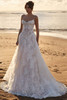 Front view of Milla Nova Vanessa Chantilly lace A-line wedding dress