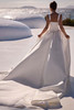 Back view of Whisper dress showing the cathedral train and corset back