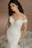 Close-up of Christina Wu 15859 sweetheart bodice with beaded lace and illusion inset
