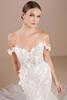 Close-up of Christina Wu 15865 floral lace bodice with detachable off-the-shoulder straps