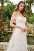 Close-up of Christina Wu 15883 sweetheart bodice with exposed boning and floral lace