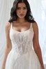Close-up of Christina Wu 15908 sheer corset bodice with beaded lace and scoop neckline