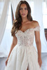 Close-up of Christina Wu 15909 sweetheart corset bodice with 3D floral lace and exposed boning