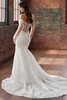 Back view of Christina Wu 15914 lace wedding gown with chapel train