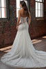 Back view of Christina Wu 15918 gown with illusion corset back and chapel train