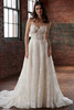 Front view of Christina Wu 15921 A-line wedding dress with 3D floral lace