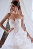 Close-up of Christina Wu 15922 pleated sweetheart bodice with beaded waistband
