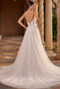 Back view of Christina Wu 15927 gown showing the low open back without the cape
