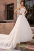Front view of Christina Wu 15940 A-line wedding dress with beaded illusion bodice