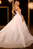 Back view of 15950 ball gown with lace-up back and full Mikado skirt