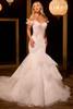 Front view of Christina Wu 15953 scalloped lace mermaid wedding dress