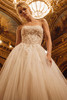 Close view of Kynda lace bodice with straight neckline