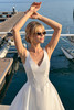 Close view of Larinda V-neck beaded lace bodice
