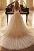 Back view of Liesel dress with pleated satin train