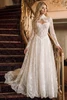 Front view of Randy Fenoli Lissette lace A-line wedding dress with bolero