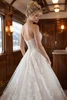 Back detail of Lorelei dress with strapless bodice and lace train