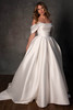 Front view of Essense of Australia D4427 off-the-shoulder Mikado ball gown