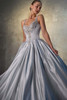 Front view of Essense of Australia D4485 satin ball gown in French Blue