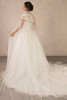 Back view of D4553 detachable lace cape