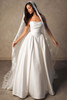 Front view of Essense of Australia D4602 Mikado ball gown wedding dress with veil