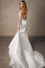 Back view of D4607 dress with illusion lace back and pearl buttons