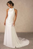 Front view of Essense of Australia D4614 halter wedding dress