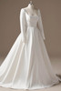 Front view of Galina A-line wedding dress with fitted long sleeves