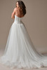 Back view of Shirley dress with dropped waist and soft tulle train