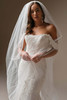 Front view of Thera dress with detachable off shoulder cap sleeves