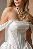 Detail view of Yuma dress with detachable off shoulder Mikado sleeve