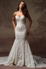 Front view of Eirawen strapless fitted wedding dress with cat-eye neckline