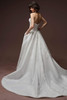 Back view of Gwyneth wedding dress showing lace bodice and full train