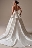 Back view of Kincaid wedding dress showing bow detail and pearl buttons